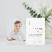 ミニマルモダン主義の写真バプテスマ サンキューカード (スタンド正面)