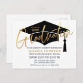 ミニマルモダン主義の卒業パーティーの写真 案内ポストカード (正面/裏面)