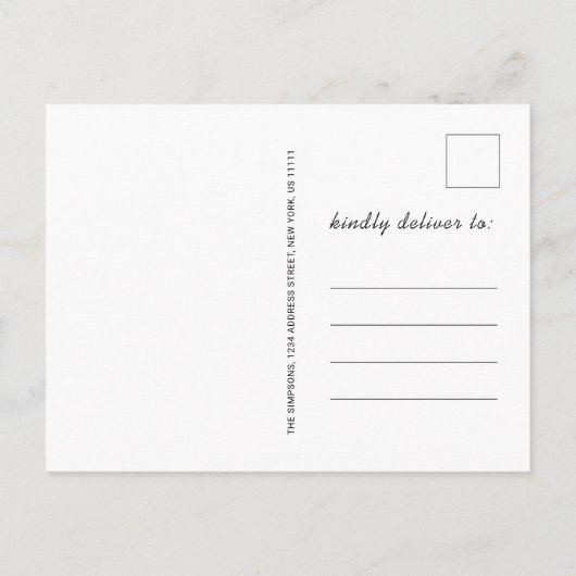 ミニマルモダン主義の卒業パーティーの写真 案内ポストカード (裏面)