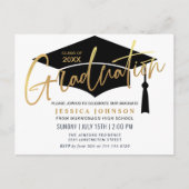 ミニマルモダン主義の卒業パーティーの写真 案内ポストカード (正面)