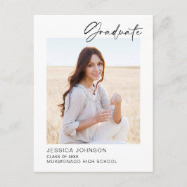 ミニマルモダン主義の卒業パーティーの写真 案内ポストカード