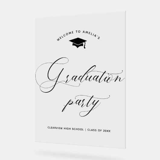 ミニマルモダン主義の卒業パーティーへようこそ アクリルサイン (傾斜)