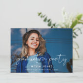 ミニマルモダン主義の卒業パーティー写真 案内状 (スタンド正面)