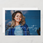 ミニマルモダン主義の卒業パーティー写真 案内状 (正面/裏面)