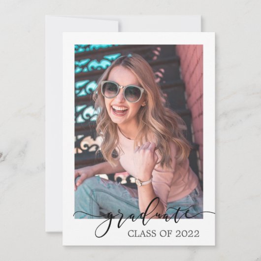 ミニマルモダン主義の卒業写真写真 案内状 (正面)