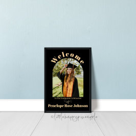 ミニマルモダン主義の卒業式ウェルカムサイン ポスター