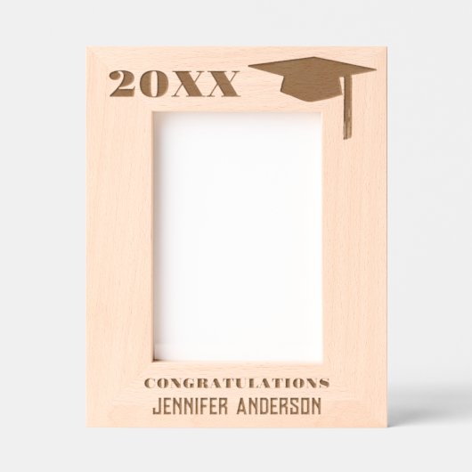 ミニマルモダン主義の大学院写真 レーザー彫刻フレーム (正面)