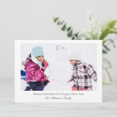 ミニマルモダン主義の家族のクリスマス写真 シーズンカード (スタンド正面)