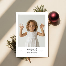 ミニマルモダン主義の家族の写真クリスマス シーズンカード