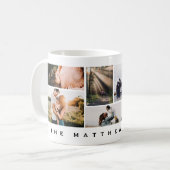 ミニマルモダン主義の家族の写真コラージュ コーヒーマグカップ (正面左)