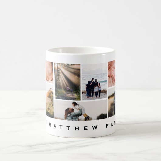ミニマルモダン主義の家族の写真コラージュ コーヒーマグカップ (中央)