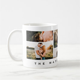 ミニマルモダン主義の家族の写真コラージュ コーヒーマグカップ