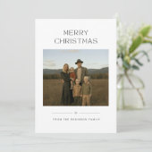 ミニマルモダン主義の家族クリスマスフォトカード シーズンカード (スタンド正面)