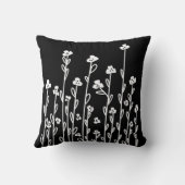 ミニマルモダン主義の白いドードルフローラ クッション (裏面)