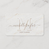 ミニマルモダン主義の白い大理石モノグラム署名 名刺 (正面)