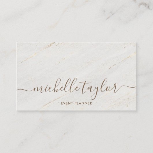 ミニマルモダン主義の白い大理石金ゴールド署名 名刺 (正面)