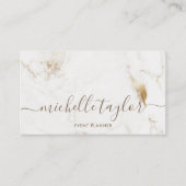 ミニマルモダン主義の白い大理石金ゴールド署名 名刺 (正面)