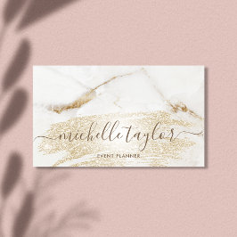 ミニマルモダン主義の白い大理石金ゴールド署名 名刺