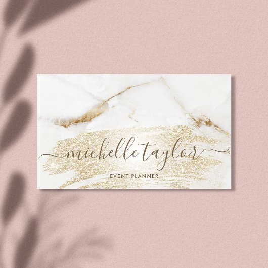 ミニマルモダン主義の白い大理石金ゴールド署名 名刺