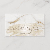 ミニマルモダン主義の白い大理石金ゴールド署名 名刺 (正面)