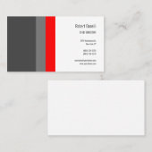 ミニマルモダン主義の白灰色の赤 名刺 (正面/裏面)