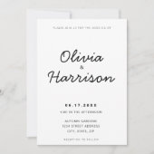 ミニマルモダン主義の白黒が一つ結婚で 招待状 (正面)