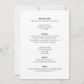 ミニマルモダン主義の白黒が一つ結婚で 招待状 (裏面)