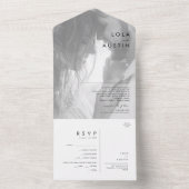 ミニマルモダン主義の白黒の写真 オールインワン招待状 (内側)
