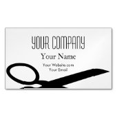 ミニマルモダン主義の白黒美容師 マグネット名刺 (正面)