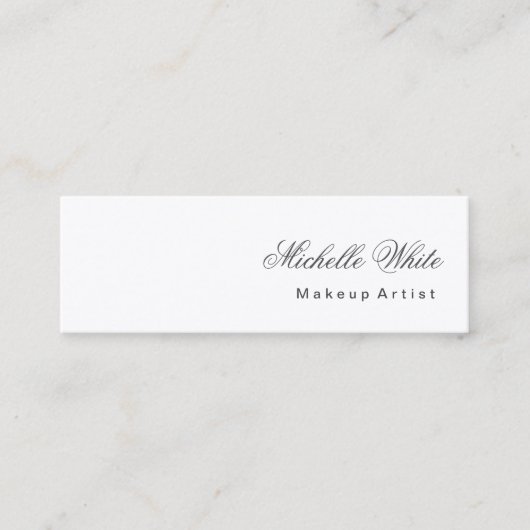 ミニマルモダン主義の素朴なメイクアップアーティスト スキニー名刺 (正面)
