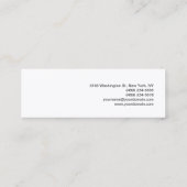 ミニマルモダン主義の素朴なメイクアップアーティスト スキニー名刺 (裏面)