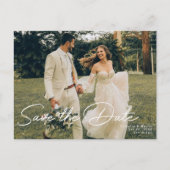 ミニマルモダン主義の結婚式の日付を保存 インビテーションポストカード (正面)