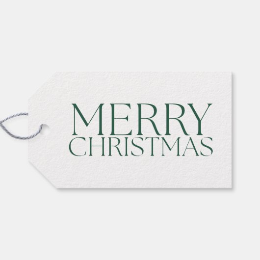 ミニマルモダン主義の緑のメリークリスマス ギフトタグ (裏面横)