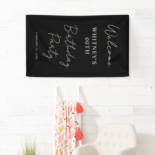 ミニマルモダン主義の誕生日パーティー 横断幕 (インサイチュ)