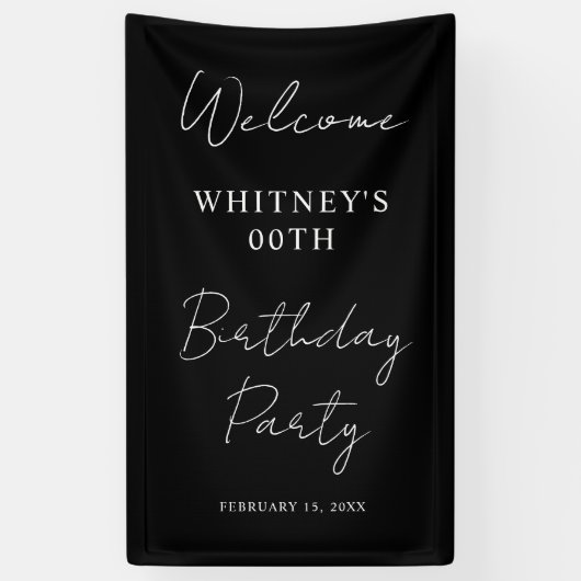 ミニマルモダン主義の誕生日パーティー 横断幕 (縦)