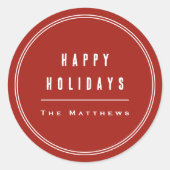 ミニマルモダン主義の赤ファミリー ラウンドシール (正面)