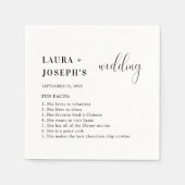 ミニマルモダン主義エレガントな結婚式おもしろい事実 スタンダードカクテルナプキン (正面)