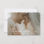 ミニマルモダン主義エレガントな結婚式 サンキューカード (正面)