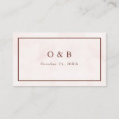 ミニマルモダン主義エレガントな結婚式 プレイスカード (裏面)