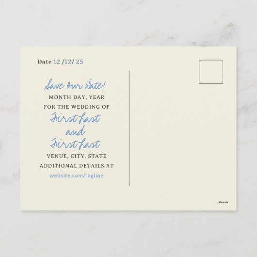 ミニマルモダン主義コースト日付はがき保存 シーズンポストカード (裏面)