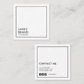 ミニマルモダン主義ソーシャルメディア スクエア名刺 (正面/裏面)