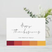 ミニマルモダン主義ハッピーサンクスギビング シーズンカード (スタンド正面)