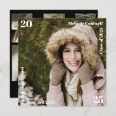 ミニマルモダン主義フォトコラージュ卒業 案内状 (正面/裏面)