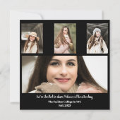 ミニマルモダン主義フォトコラージュ卒業 案内状 (裏面)