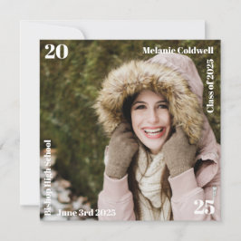 ミニマルモダン主義フォトコラージュ卒業 案内状