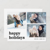 ミニマルモダン主義フォトハッピー休日クリスマス ポストカード (正面/裏面)