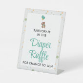 ミニマルモダン主義ベビーシャワーおむつラッフルゲーム 台座サイン (正面)