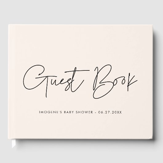 ミニマルモダン主義ベビーシャワー ゲストブック (正面)