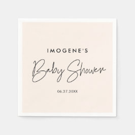 ミニマルモダン主義ベビーシャワー スタンダードカクテルナプキン
