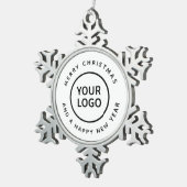 ミニマルモダン主義メリークリスマスオフィスデコール スノーフレークピューターオーナメント (右)